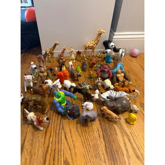 Lot Of 50+ Assorted Animal Figurines & Characters Plastic Toys - Picture 1 of 3